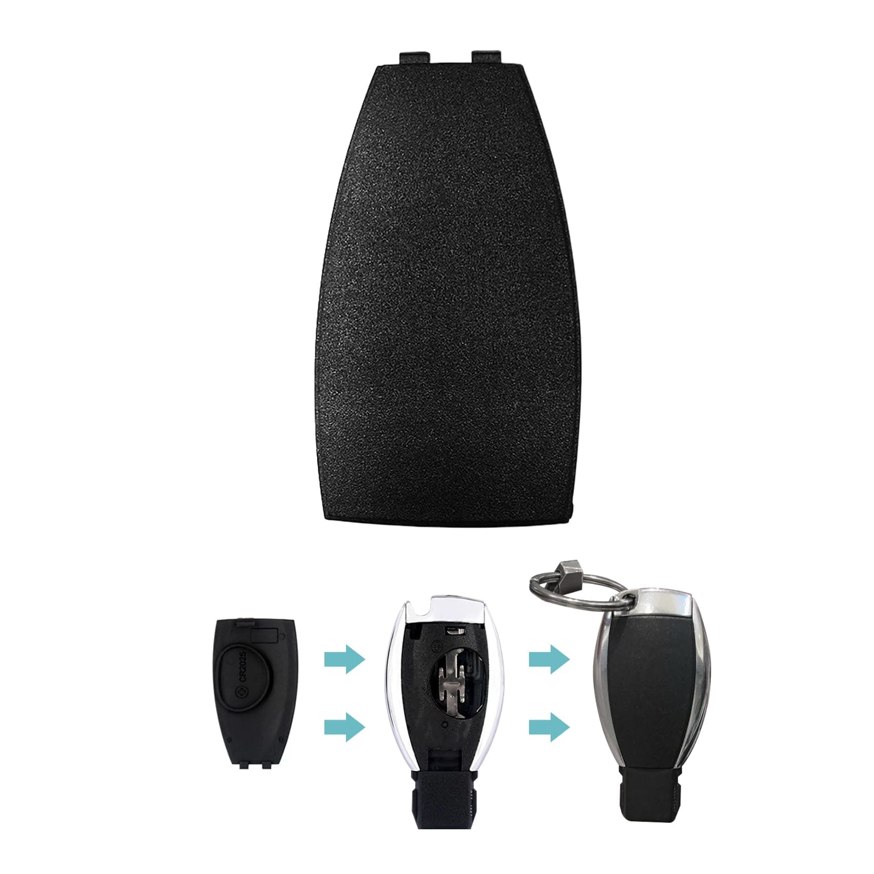 Car Key Rear Cover Replacement, Key Fob Cover, Car Accessories Key Shell Case Compatible with Mercedes Benz B-Class C-Class E-Class W204 3 Buttons Car Key Fob Case