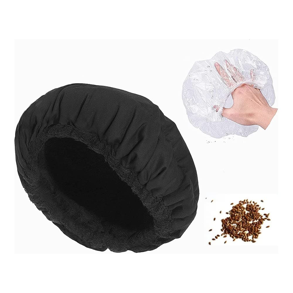 Thermal Hair Cap with Semi Flax Deep Thermal Conditioning, Microconditioner for Microwave Hair Hood Steam Treatment, Hat Styling Tools