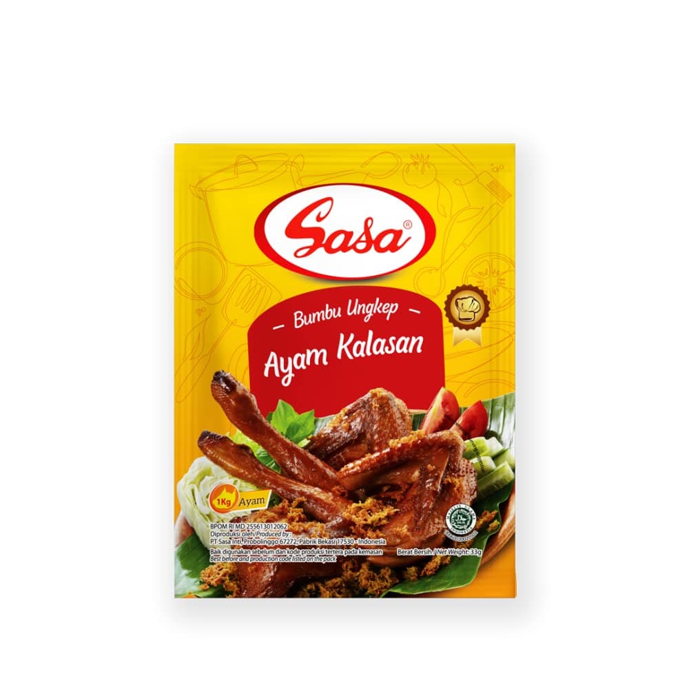 Sasa Bumbu Ungkep Ayam Kalasan (chicken marinade seasoning), 33 Gram (pack of 10)