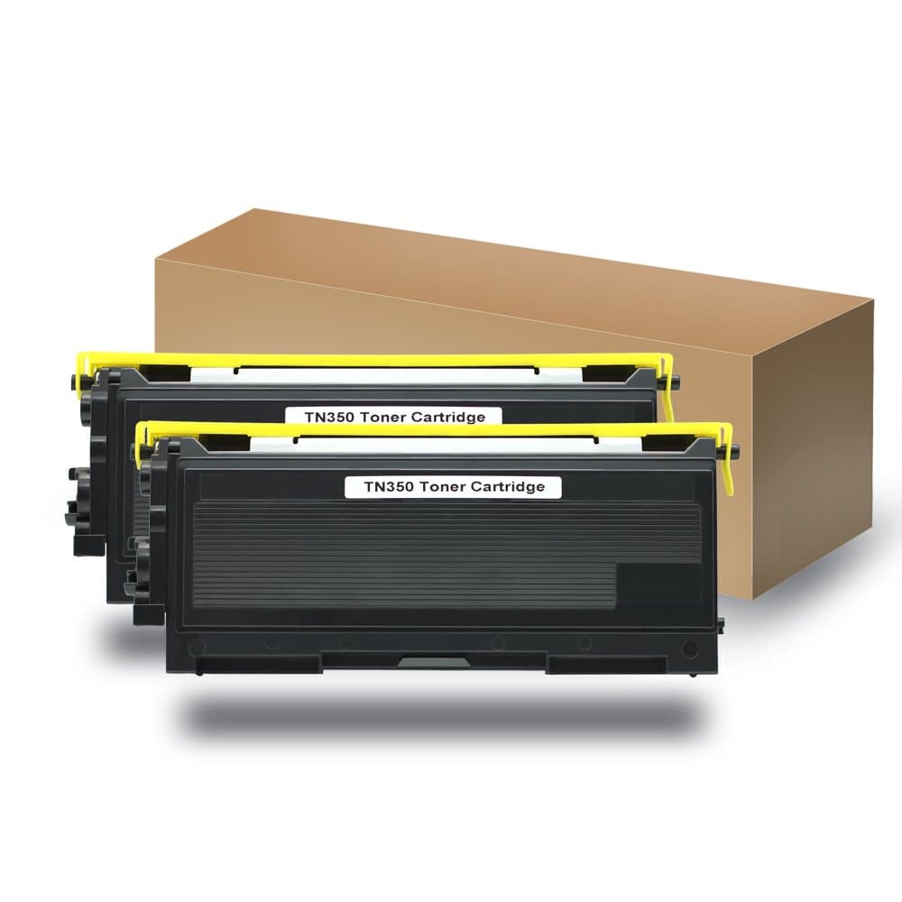 Compatible Replacement Toner Cartridge for Brother TN350, Compatible with Brother HL-2030/2040/2045/2070/2075 DCP-7010//7025 MFC-7220/7420/7820 FAX-2810/2820/2910/2920 [Black, 2 PK]