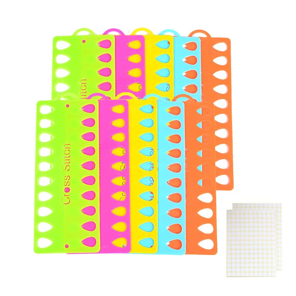 BVYY10 Pieces Embroidery Floss Organizer Cross Stitch Thread Holder,Thread Organiser Cards Holder with 165 Stick Lable Tag,Multi-Function Craft DIY Reusable Sewing Accessory