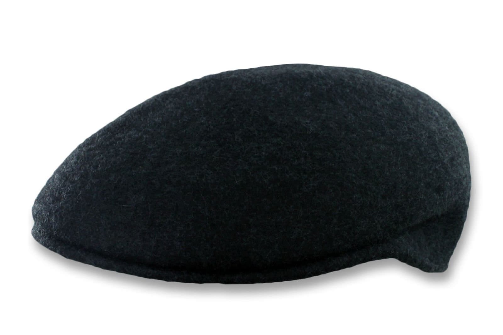 Crushable Wool Felt Ascot Cap, Flat Newsboy Ivy Hat, Gatsby Golf Cabbie Charcoal Gray