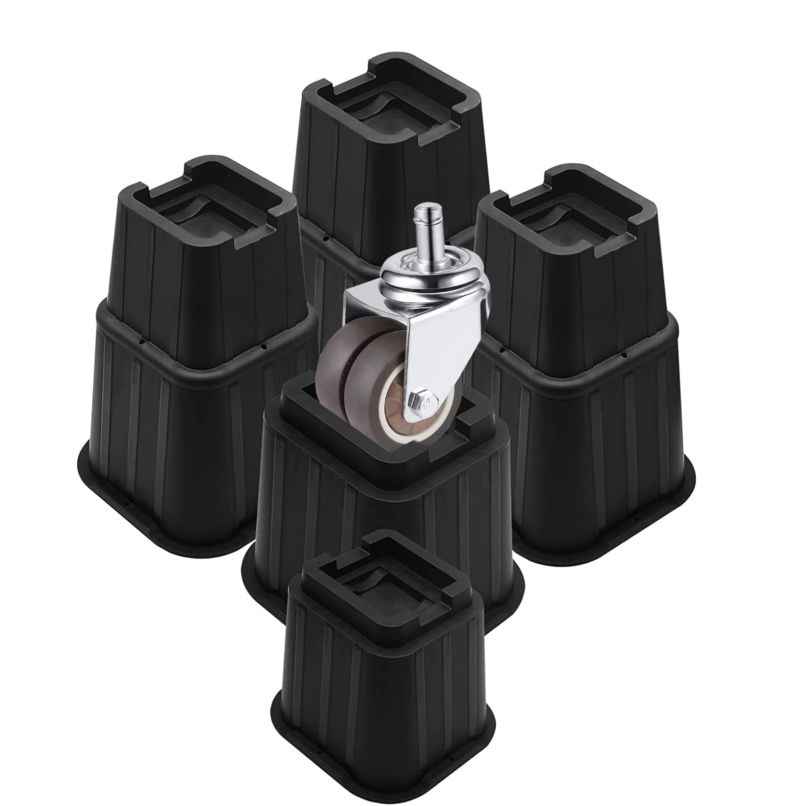 Bed Risers 8 Inch, Elevation in Height 3, 5, 8 inch, Stackable Bed Frame Risers, Heavy Duty Support Up to 6000 lbs Furniture Risers 8 Pack for Table, Couch, Desk, Chair