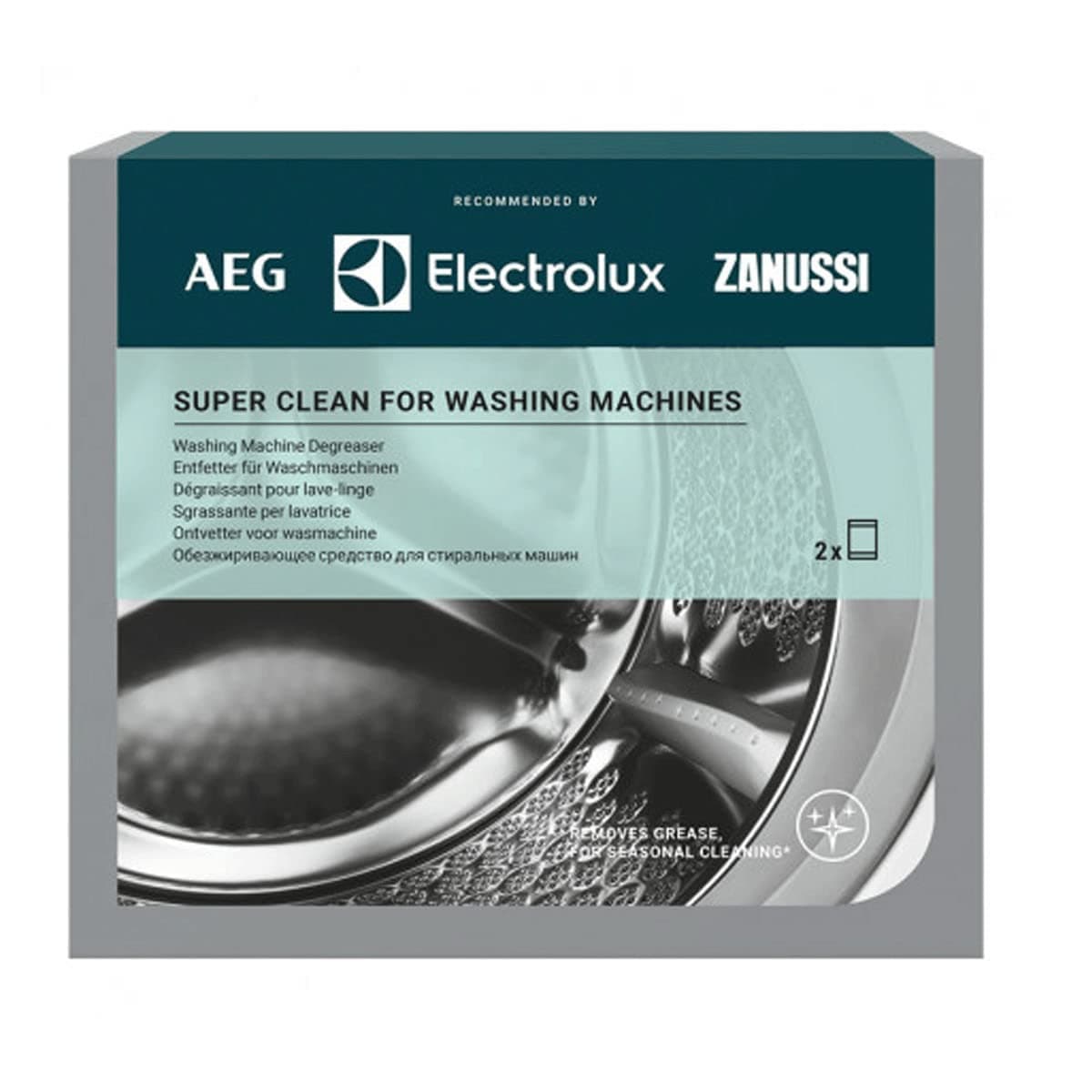 AEG M3GCP200 9029799310 Super Clean Deep Cleaner for Washing Machines Contains 2 Sachets