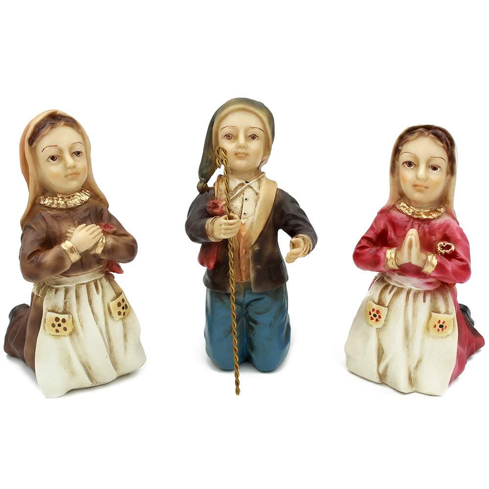 Three Shepherds Children of Fatima Statue Religious Figurine Made in Portugal (Small 6" Inches)