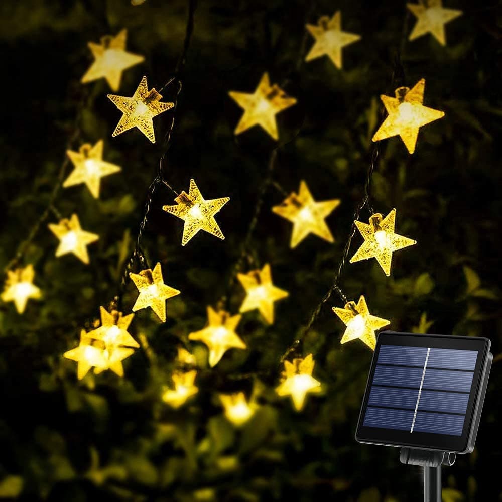 Solar Star String Lights 40Ft 100LED , KeShi 8 Modes Solar Powered Twinkle Fairy Lights, Waterproof Star Twinkle Lights for Outdoor, Gardens, Lawn Patio, Landscape, Christmas, Warm White