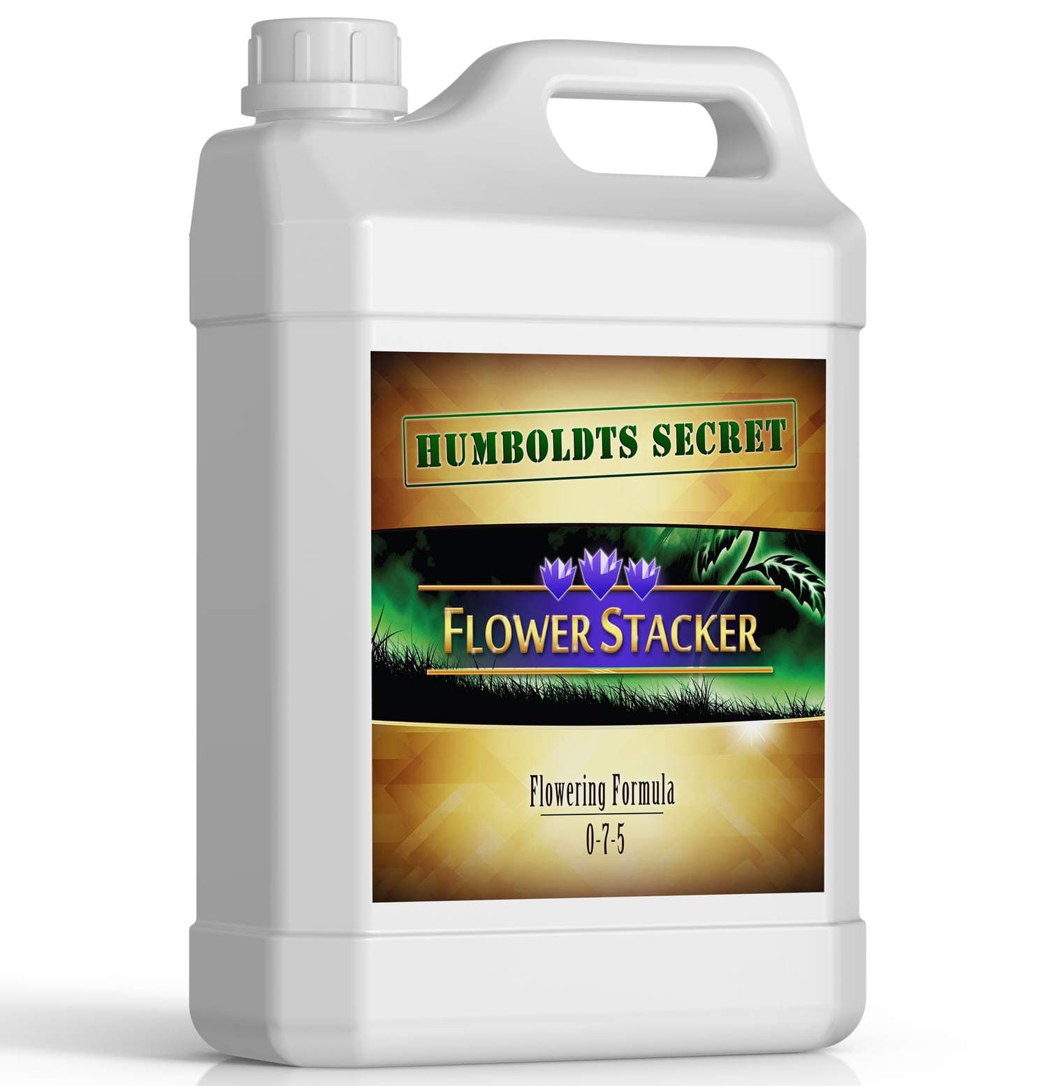 Humboldts SecretFlower Stacker | 0-7-5 Bloom Booster with Vitamin B1 | High Phosphorus Potassium Flowering Nutrients | Potting Soil Hydroponics Coco | Indoor & Outdoor Plants | 2.5 Gallon