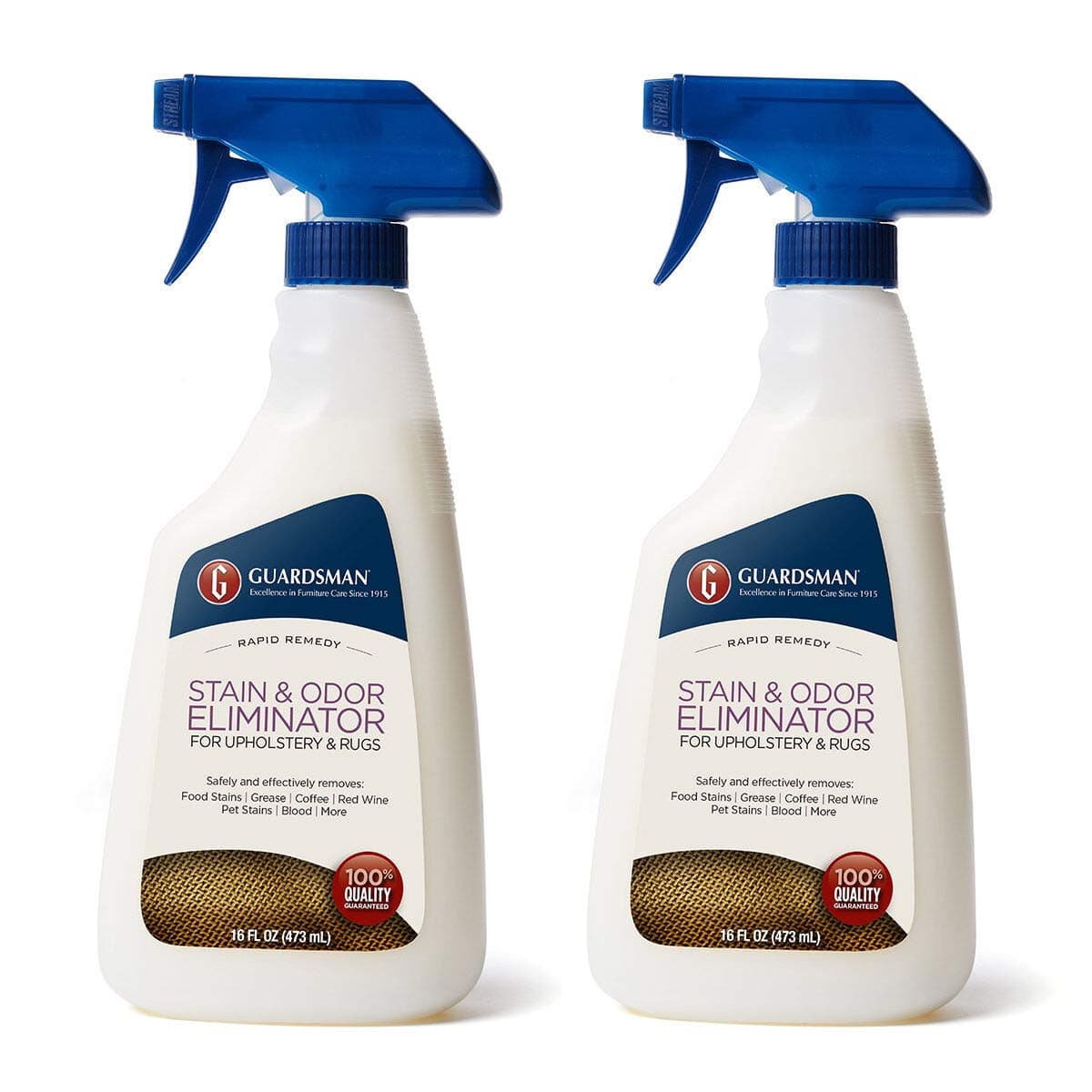 462600 Fabric Stain & Odor Eliminator, For Upholstery & Rugs, Removes Food Stains, Grease, Coffee, Red Wine, Blood, Pet Stains, 16 Fl Oz, 2 Pack