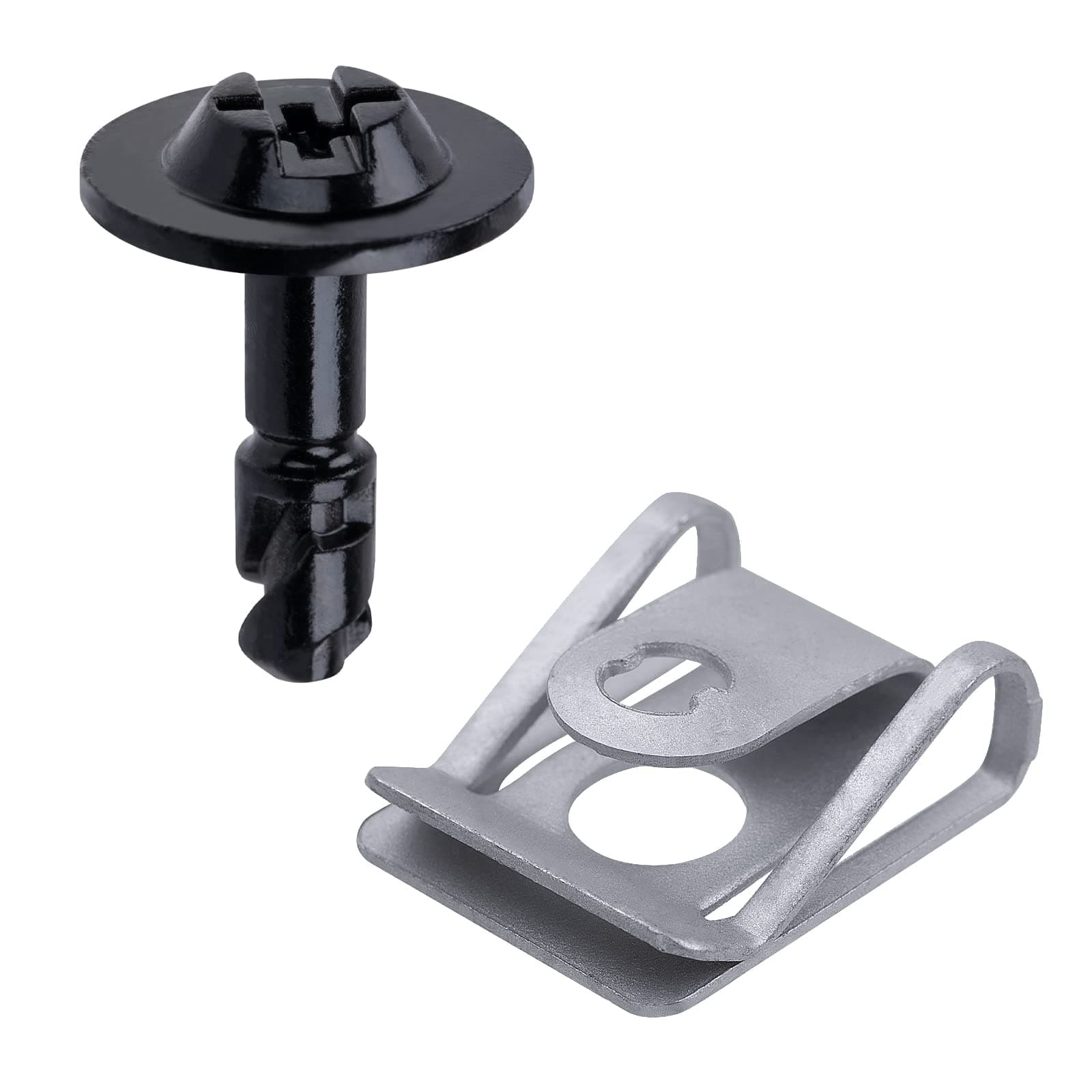 OAUTOO 10 Sets Under Tray Engine Cover U Nut & Screw Fasteners Compatible with Audi 8K0-805-121 8K0-805-922A