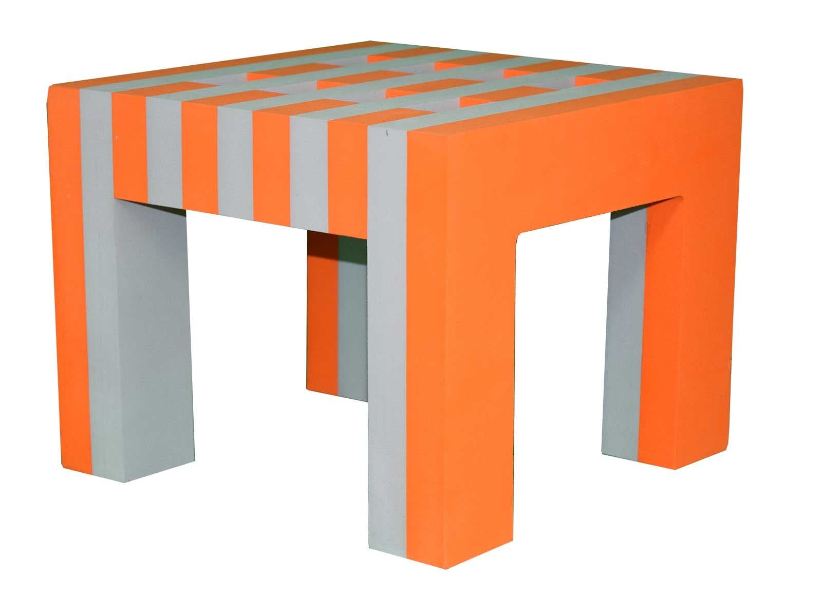 Perfect Soft Kids Colorful Orange/Grey Compressed Foam Stool