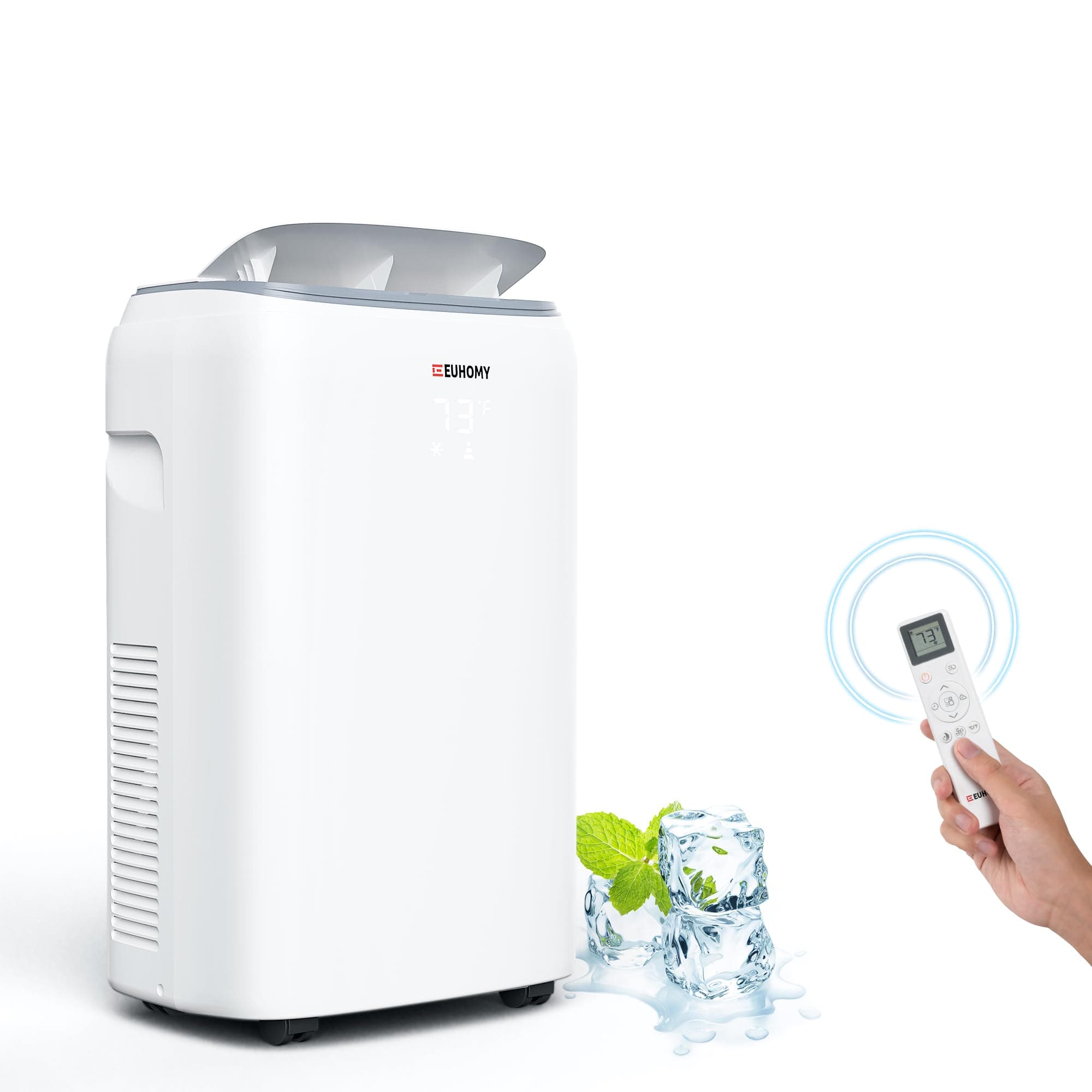 EUHOMY 10,000 BTU Portable Air Conditioner Dehumidifier, Portable Ac Unit With Remote Control, Floor Air Conditioner With Window Installation Kit For Room, Office, Dorm, Bedroom, White