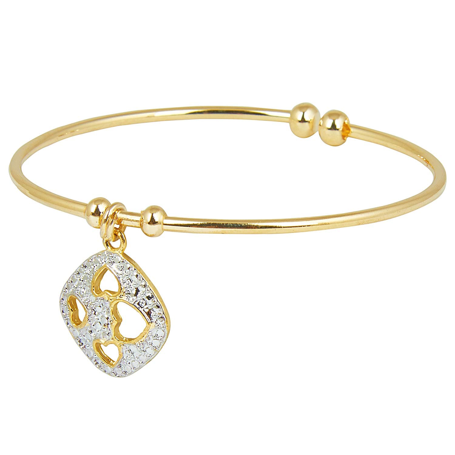 Shining Jewel - By ShivanshShining Jewel Gold Plated Alex & Ani Inspired Chrams Bracelet Kada for Girls & Women (SJ_3249)