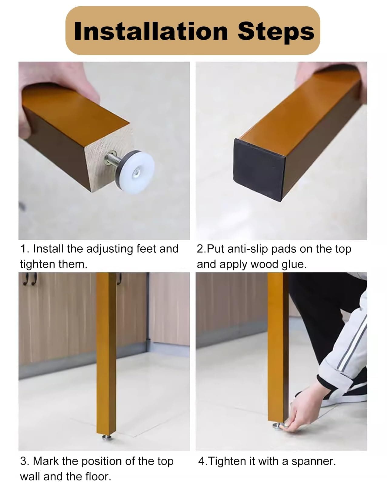 Room Divider Modern DIY Room Divider for Privacy Screen/Doorway/Studio Apartment, Square Wall Partition Floor to Ceiling Design, Easy to Install & Remove (Color : 3pcs Height, Size : 100cm/39.4in/