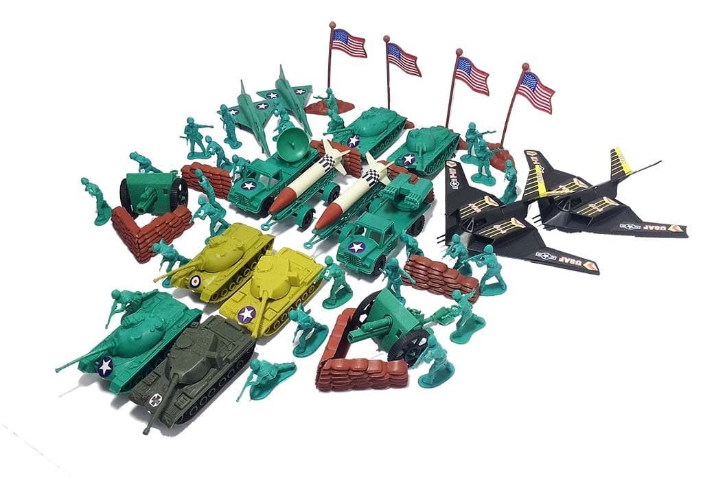 150pc Army Men Toy Soldiers Play Set Missiles Jets Tanks B2 Bomber