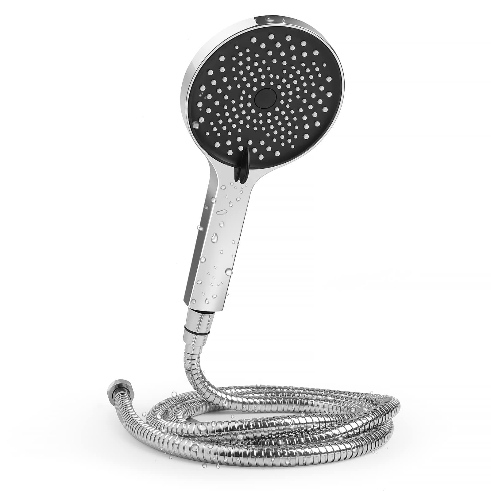 Stainless Steel Handheld Shower Head Set, 5.12in, 3 Spray Settings, Polished Chrome