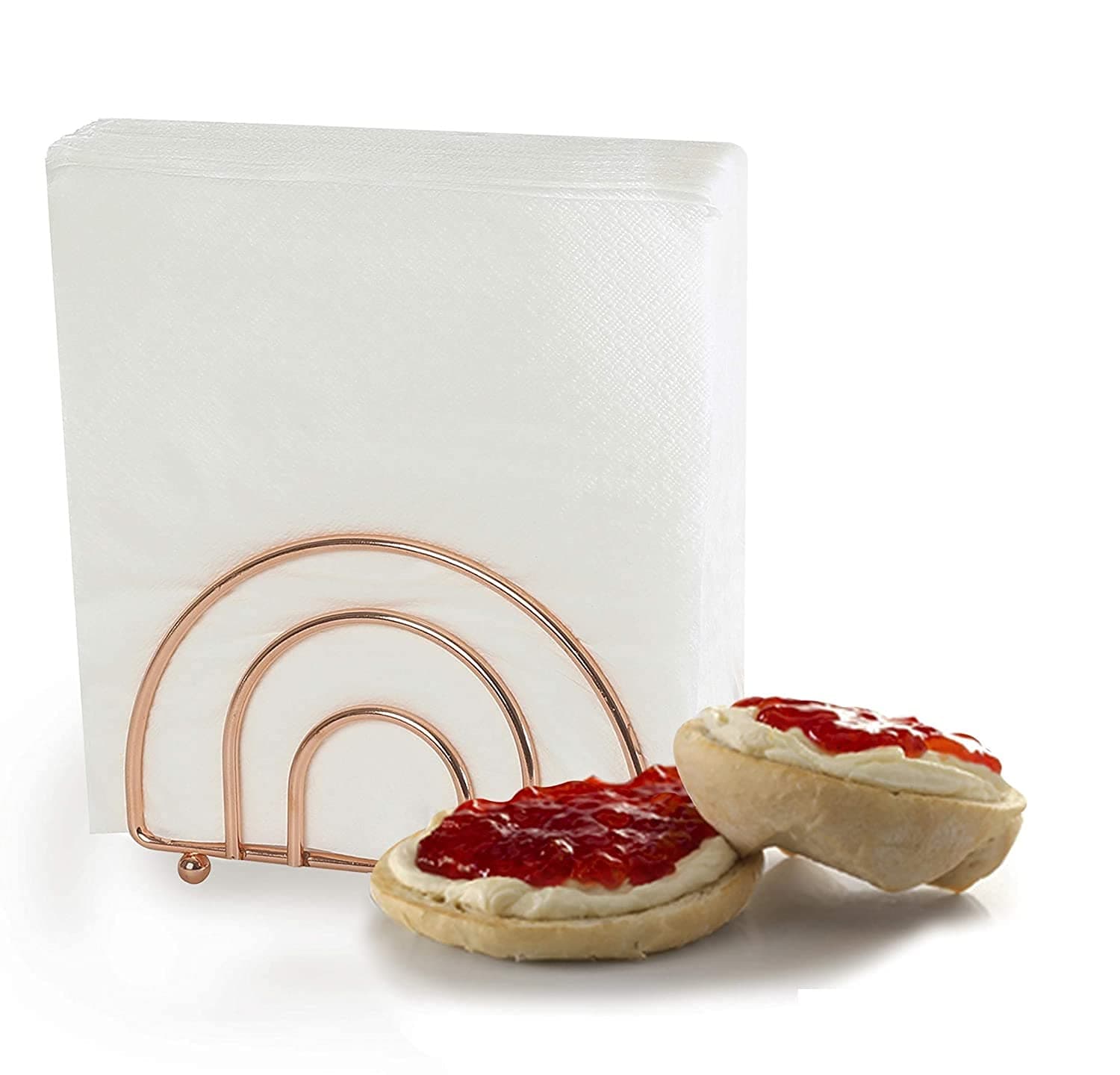 Napkin Holder Set for Tables by PureLife | Double Coating Copper Finish | Kitchen Accessories | Modern Collection for Table Decor - Elegant Cuisine 3 pcs