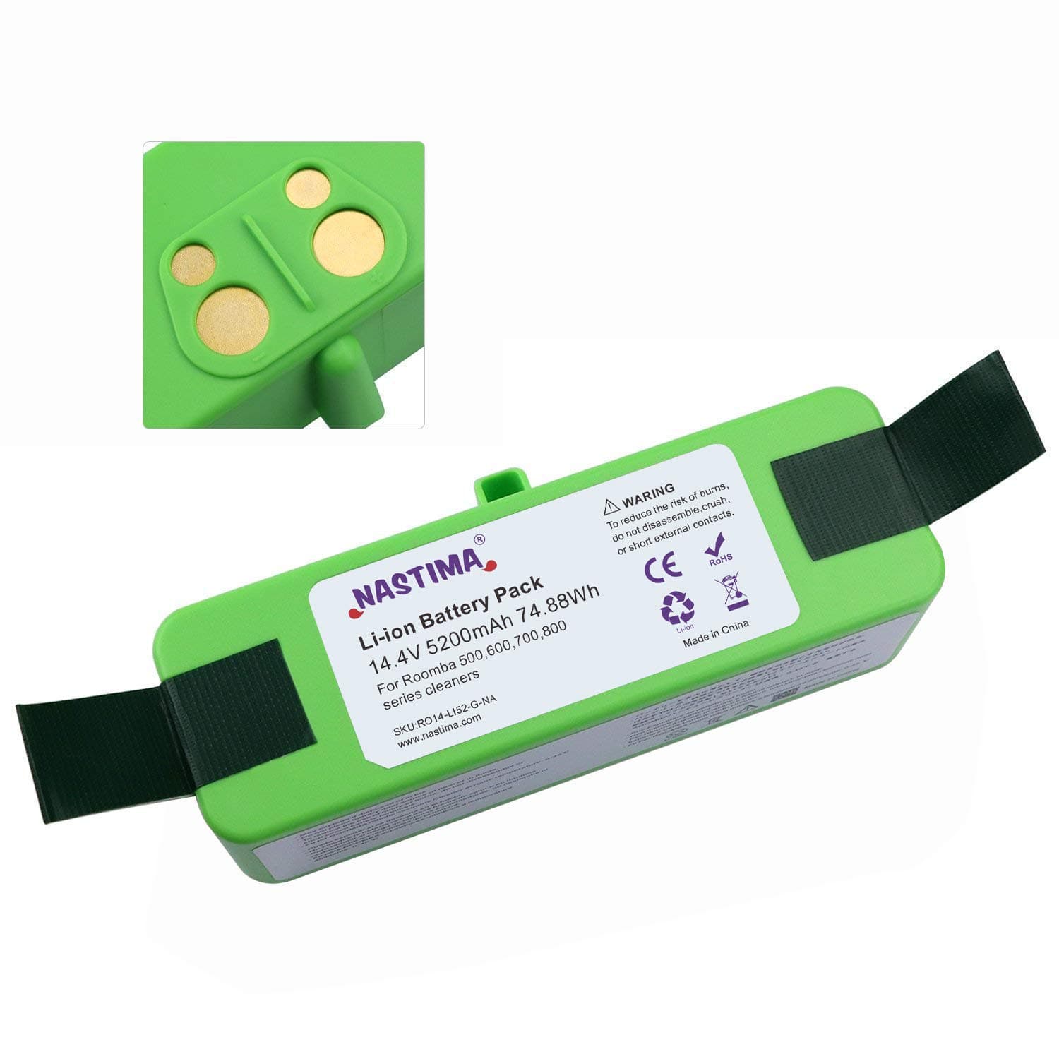 NASTIMA 5200mAh Lithium Battery Extended Long-life 1000 Cycles Compatible with Roomba 500 600 700 800 Series 510 530 533 535 540 545 550 552 560 562 570 580 581 620 630 650 760 770 780 790 870 880 890