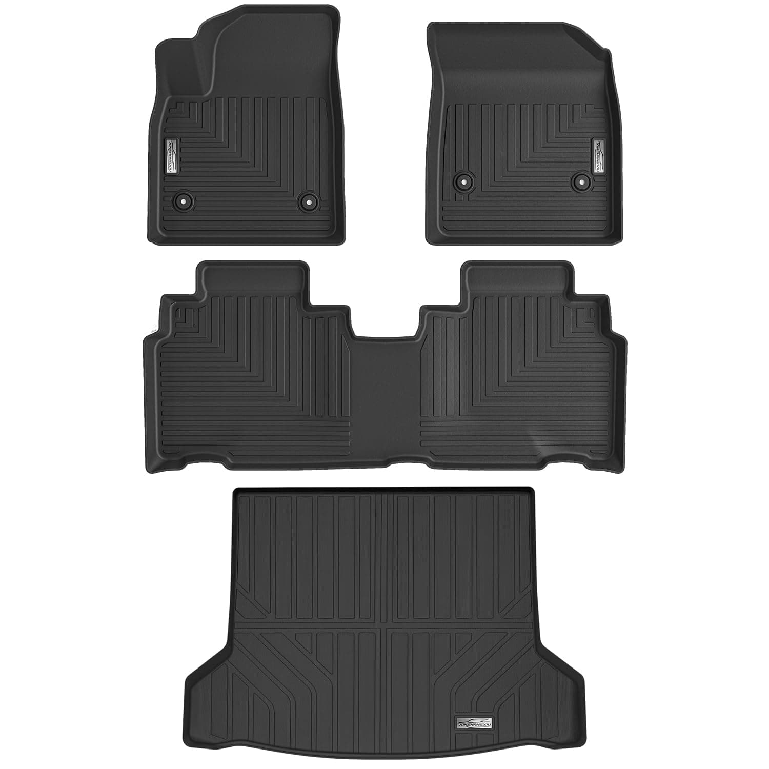Floor Mats & Cargo Liner for 2023 2024 2025 2026 Cadillac Lyriq,1st 2nd Row with Trunk Mat,TPE All Weather Protection Slush Floor Liner Black