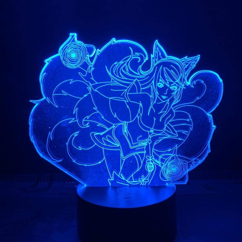 Death Star Lamp USB Or Battery Powered Desk Lamp League of Legends Hero Ahri Lore The Nine Tailed Fox Touch Switch Room 3D Led Night Light LOL@7_Colors_No_Remote