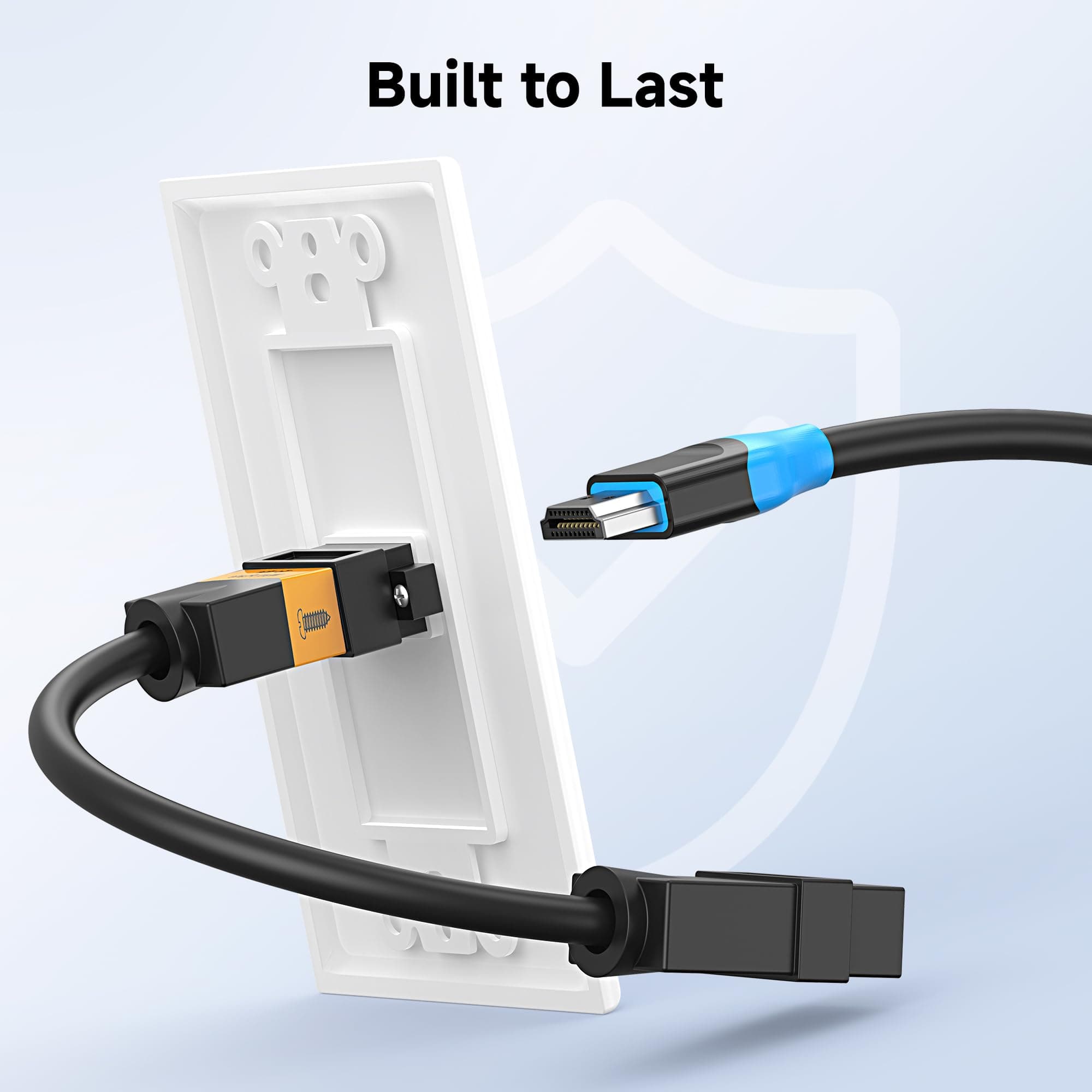 Cable Matters 2-Pack 1-Port HDMI Wall Plate White (4K UHD, ARC, Ethernet Pass-Thru Support)