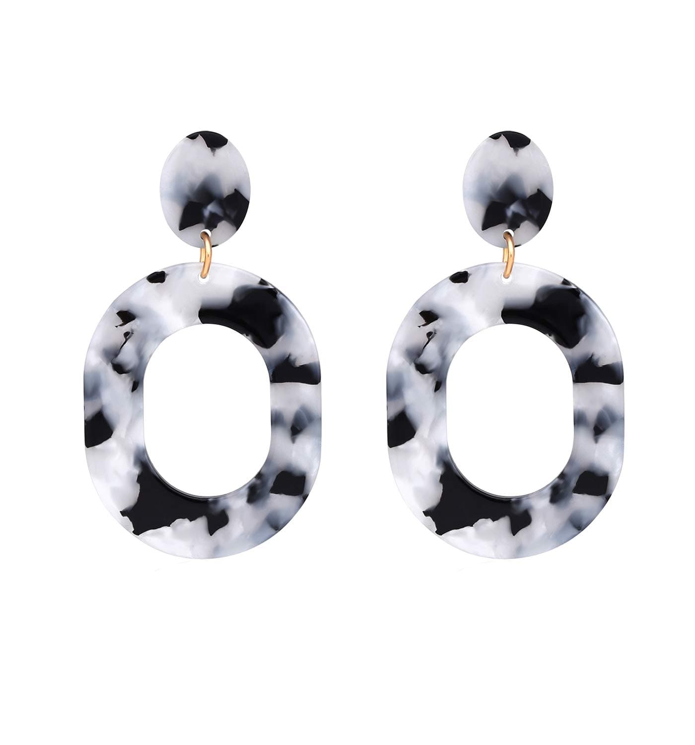 Acrylic Earrings For Women Statement Geometric Earrings Resin Acetate Drop Dangle Earrings Mottled Hoop Earrings Fashion Jewelry