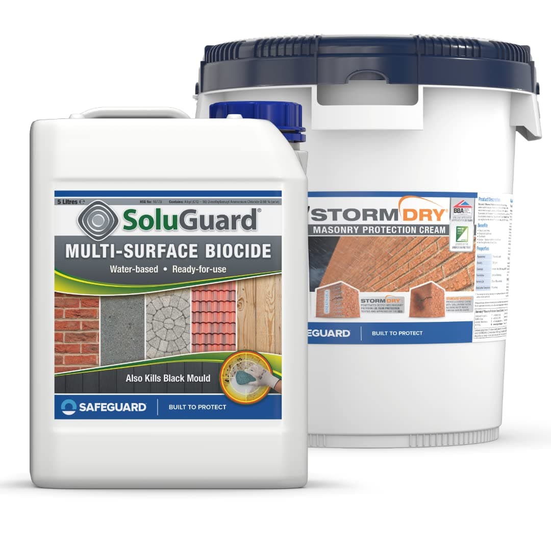 Stormdry Masonry Waterproofing Cream 20L + Soluguard Biocide - BBA Approved - 25 Year Ultimate Home Protection Bundle for Effective Wall Weatherproofing