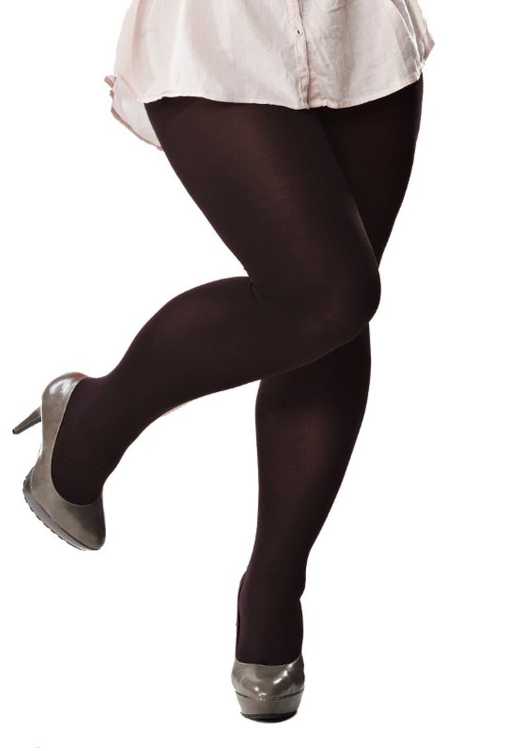 Plus Size 120 Denier Black Opaque Tights for Curvy Ladies Size - L/XL/XXL