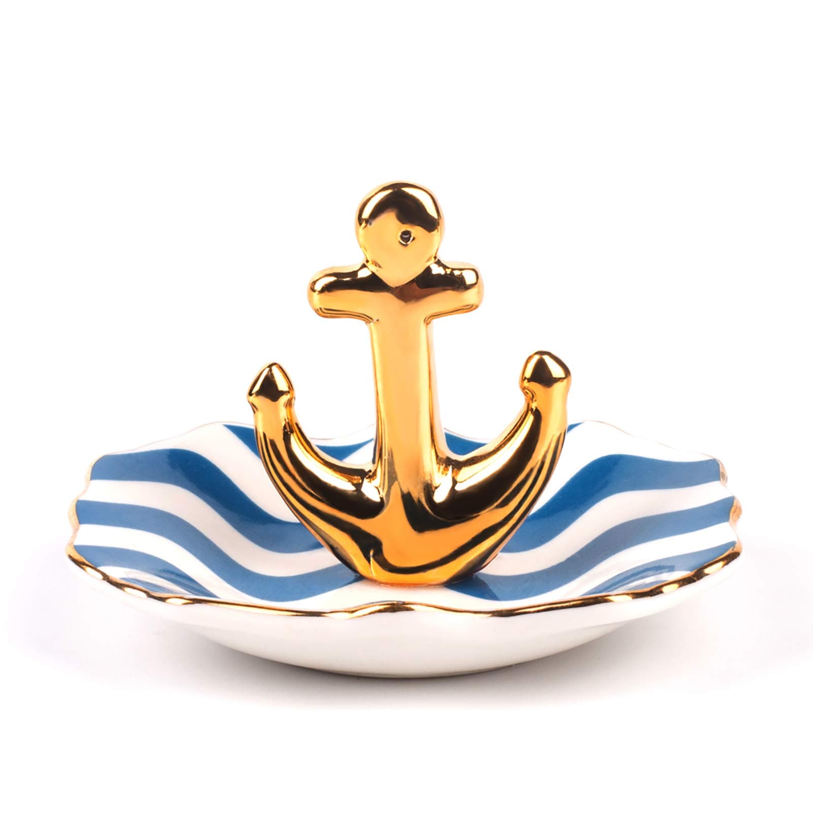 Ring Holder with Boat Anchor Jewelry Organizer Trinket Tray Home Decor for Earrings Necklace Bracelet