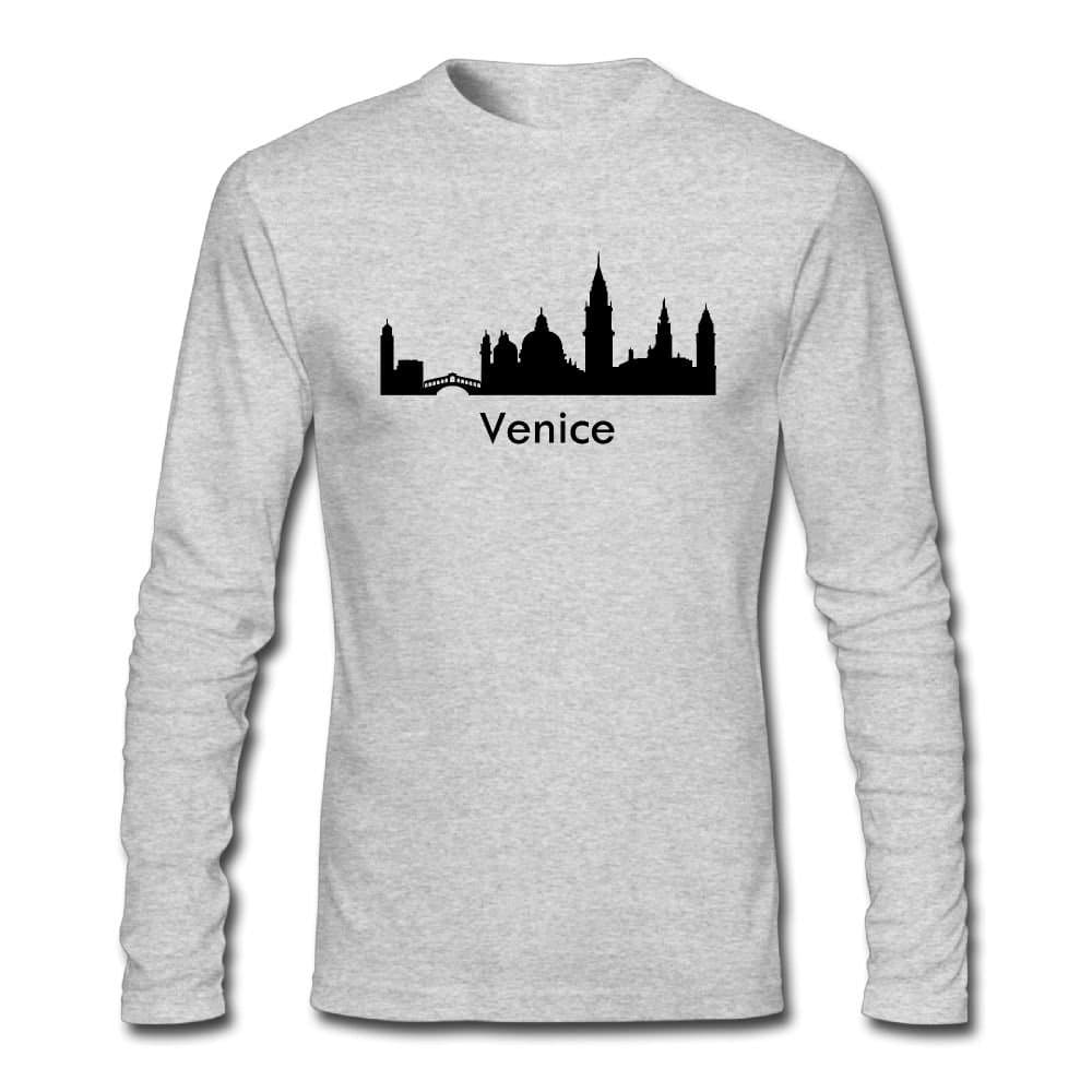 Venice City Skylines Silhouettes Novelty Rock \r\nStudents Long Sleeves T Shirts Party