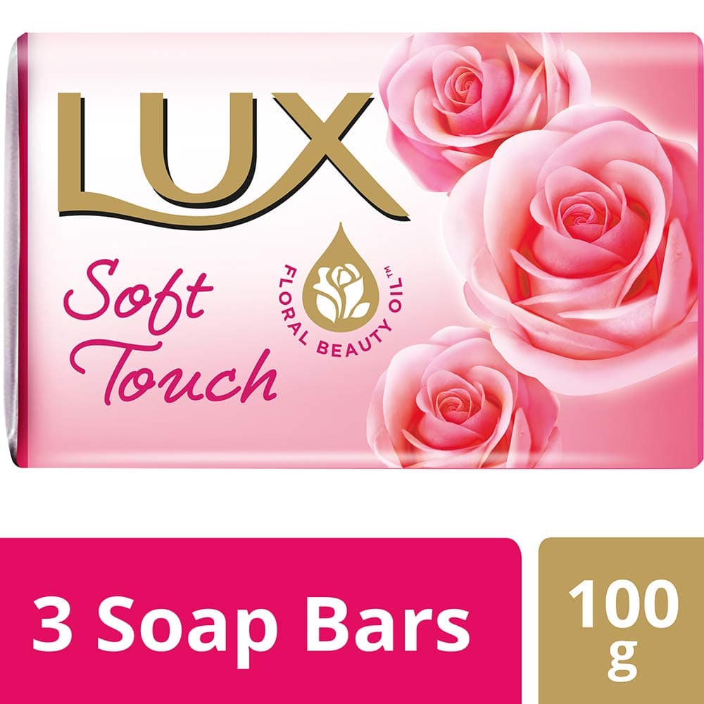 - Lux Soft Touch French Rose & Almond oil Soap Bar, 100g (Pack of 3)