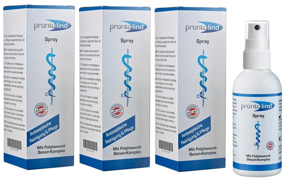 Prontolind Spray 75 ml - Pack of 3 - Antibacterial Cleaning and Care of Piercings