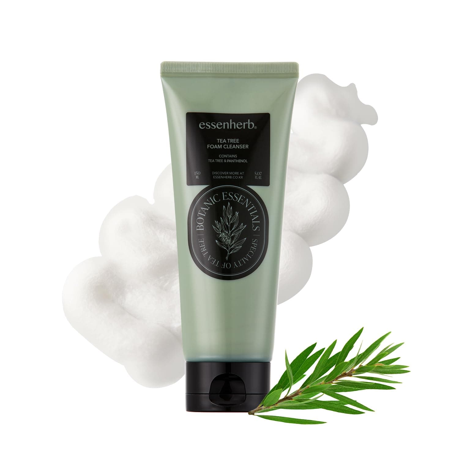 Tea Tree Foam Cleanser – Gentle Daily Face Wash for Acne-Prone & Sensitive Skin, Helps Soothe Redness and Hydrate, Formulated with Tea Tree and Cica, Korean Skin Care (5.07 fl oz)