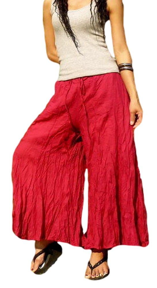 Extreme Quality Oversize Palazzo Trousers Slacks Wide Leg Harem Pants Yoga Boho Baggy Gypsy Hippie Bordeaux