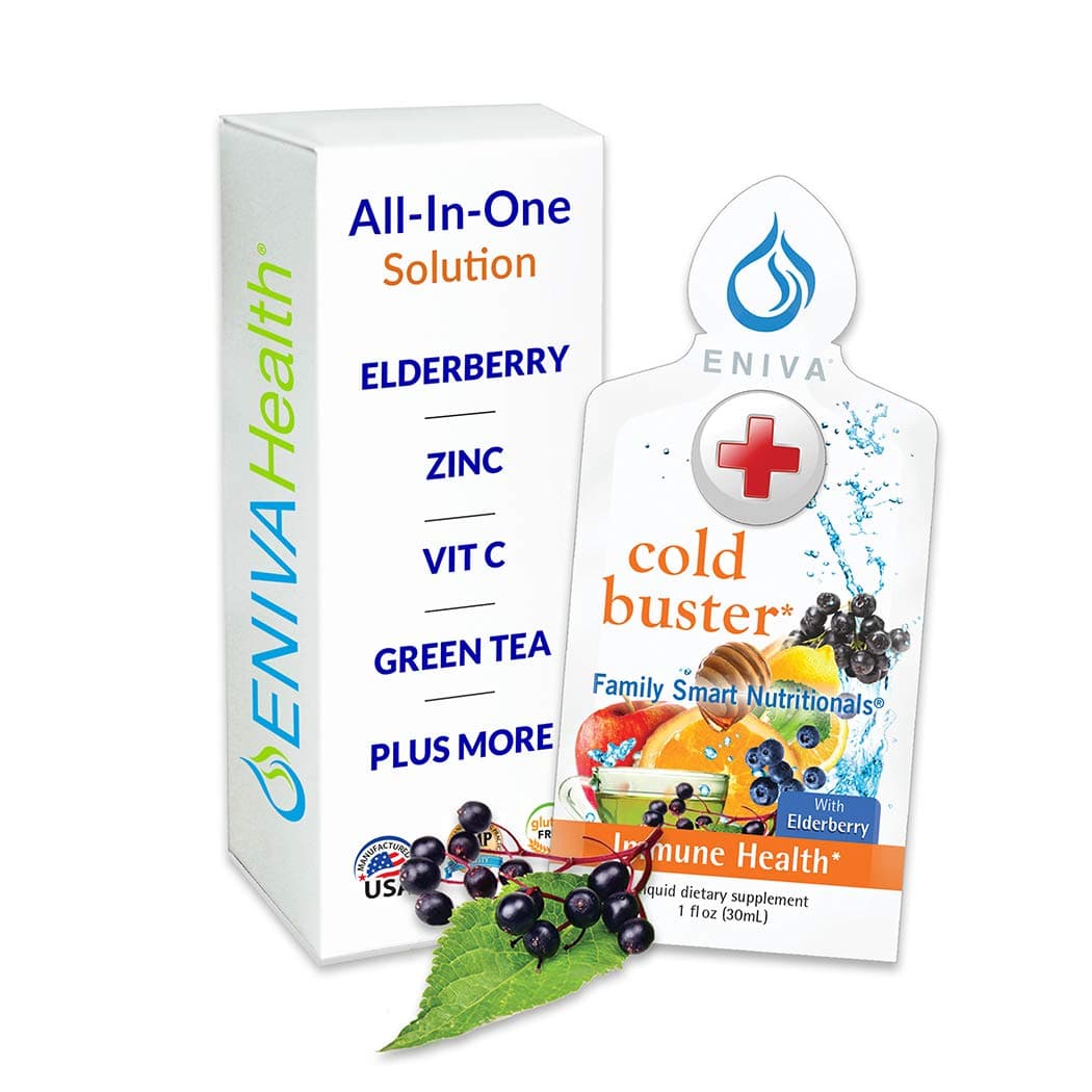 Eniva HealthElderberry Sambucus Syrup, Vitamin C, ZINC, Echinacea, Antioxidants & More | All-in-One Liquid Immune Formula | Extra Strength 2500mg | Low Carb | Keto Approved | 20 Packets