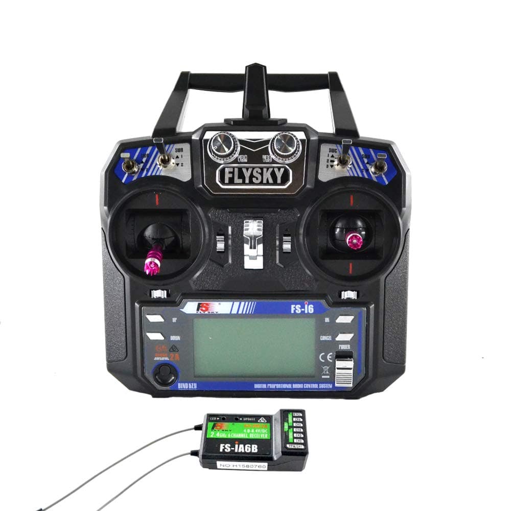 Flysky FS-i6 AFHDS 2.4GHz 6CH RC Radio System Transmitter with FS-iA6B Receiver for Airplane Heli UAV Multicopter Drone (Model 2)