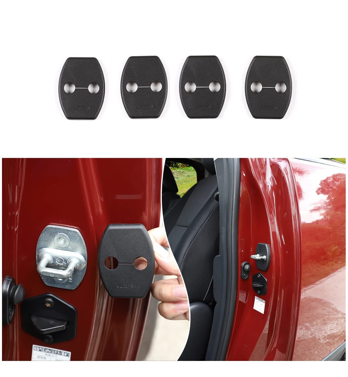 Fit for Toyota FJ Cruiser 2007-2021 ABS Door Lock Cover, Car Side Door Lock Cover Buckle Protection Decoration Trim, 4 Pack, Black