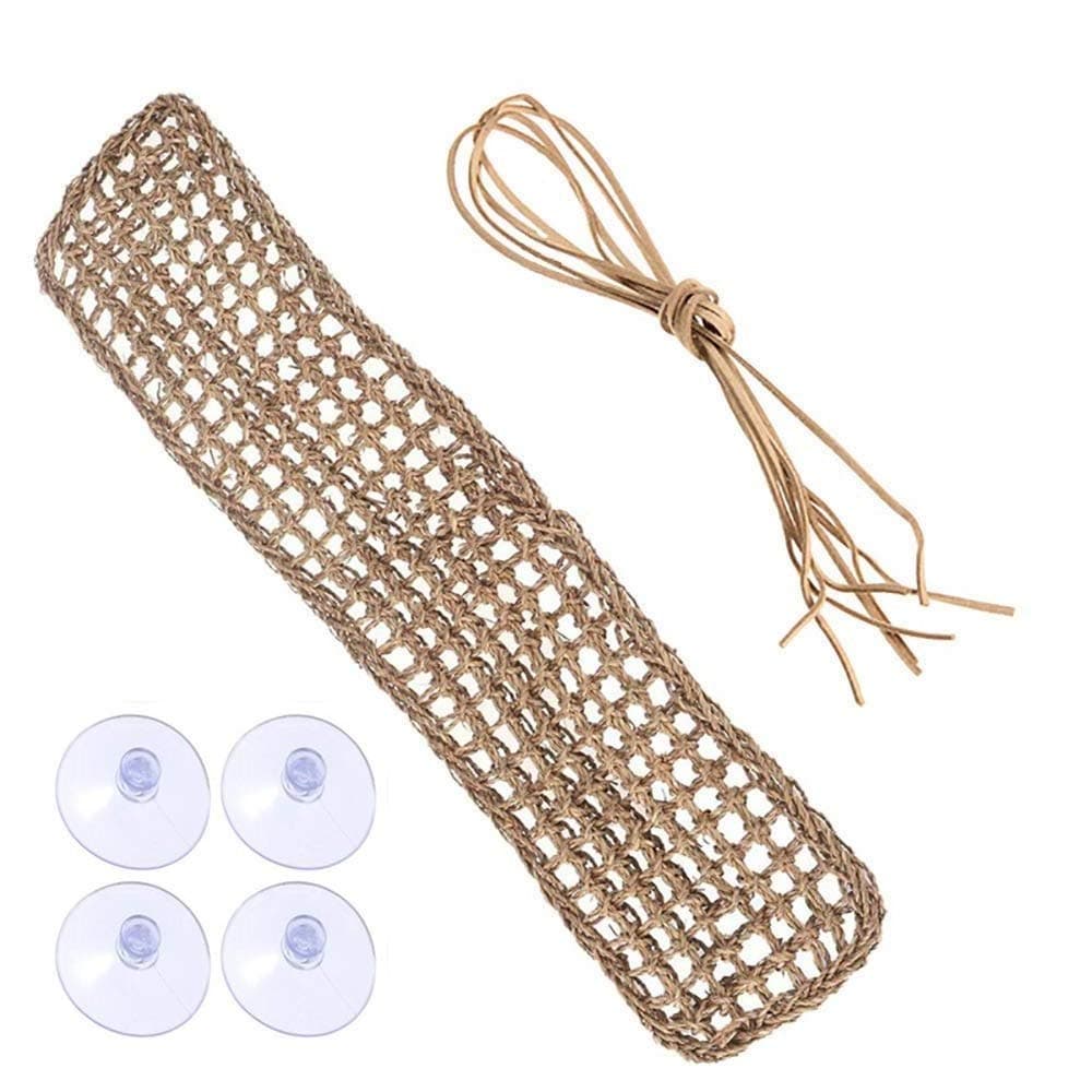 Ewook Reptile Lizard Lounger Bearded Dragon Hammock,100% Natural Grass Fibers Hammock Bed for Anoles, Bearded Dragons, Geckos, Iguanas, and Hermit Crabs