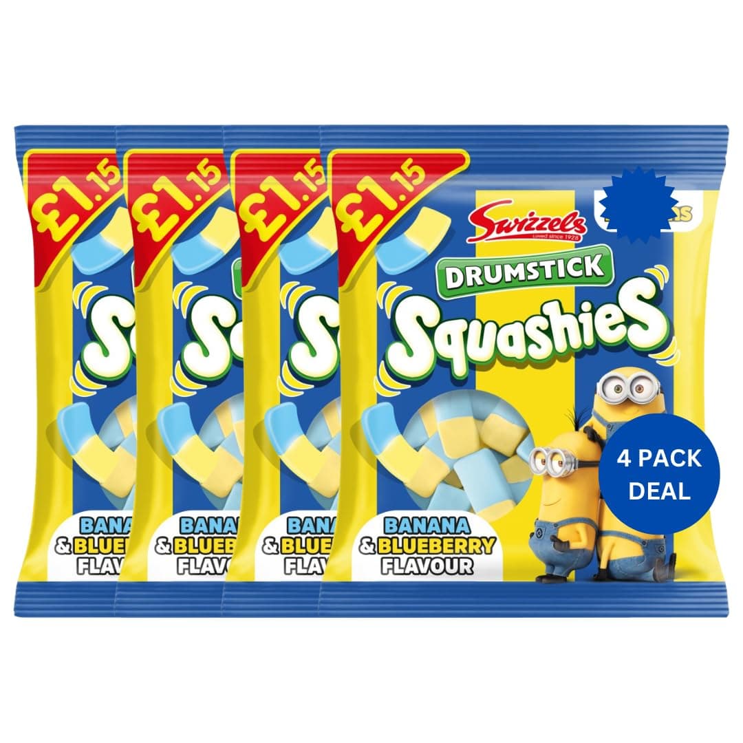 Squashies Banana & Blueberry Sweets 110g *4 PACK DEAL*