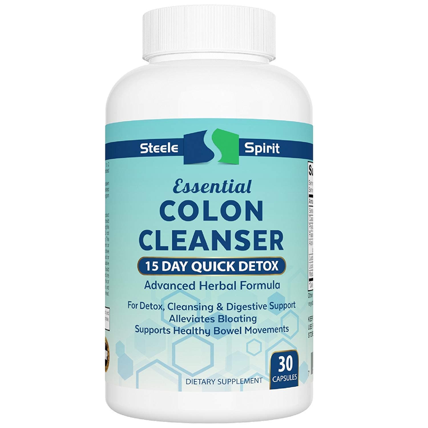 Steele Spirit Colon Cleanse 15 Day Weight Loss Cleanse and Flush - Detox Supplement - Helps with Bloating - Increase Your Energy Levels & Feel Revitalized