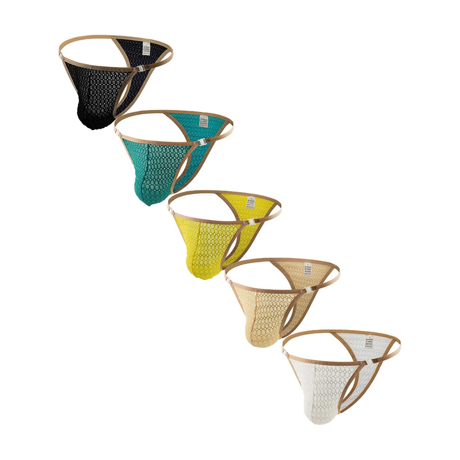 FaringotoMen Thongs Mesh G Strings Thongs Briefs Breathable Sexy Bikini Underpants