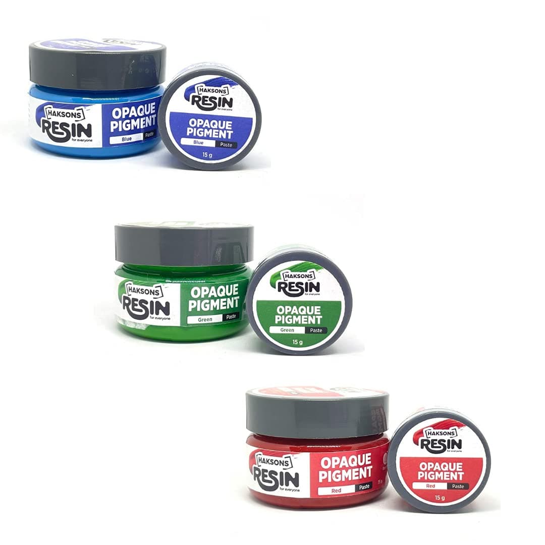 Haksons Opaque Resin Pigments for Epoxy Resin Art | Pack of 3 - Red, Green and Blue colour (15 grams each)