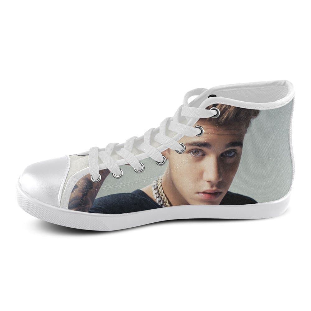 Show-shoes Custom Justin Bieber High Top Lace-up Flats Canvas Shoes Soft Comfortable Sneakers for Adult Women (Model002) 10US XXXL