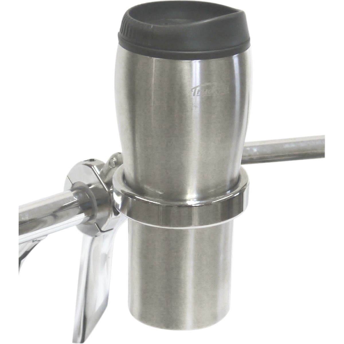 Desert Dawgs RU-MFCH Roadrunner Plus Drink Holder w/Travel Mug - 1in. Thru 1-1/4in. - Chrome