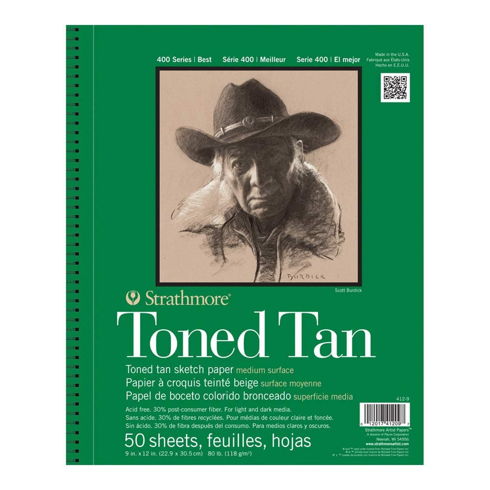 062412900 Toned Sketch Spiral Paper Pad, Multi-Colour, 9 X 12-Inch