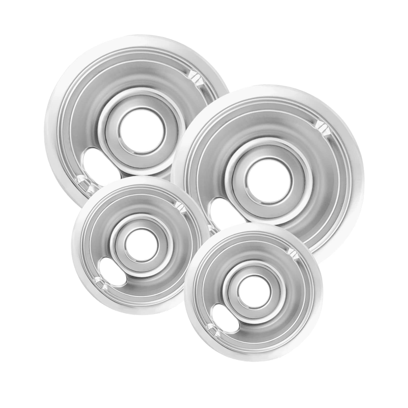 HYGINIC Replacement Range Cooktop Drip Pans for GE - Includes 2 6-Inch and 2 8-Inch Pans, 4 Pack