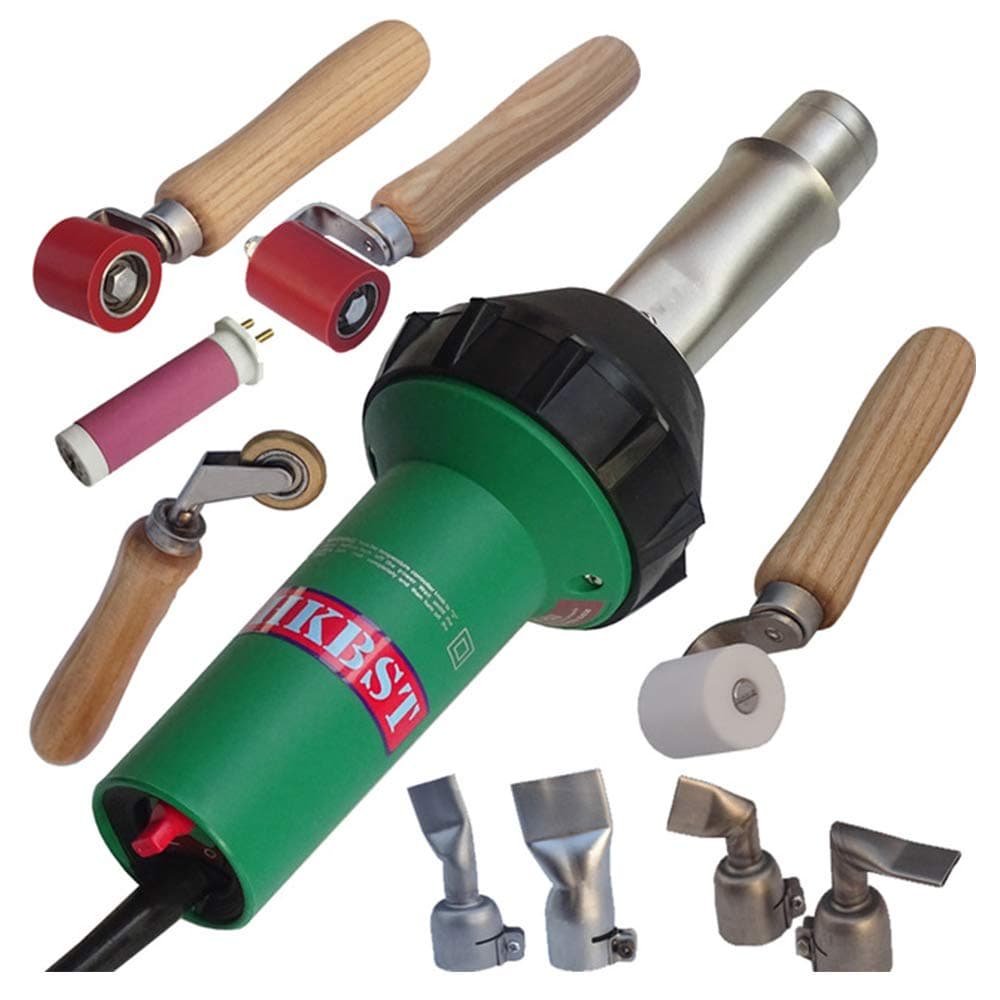 HKBSTHot Air Welding Gun for HDPE Geomembrane Welder for TPO Foof with Flat Weld Nozzle and Rollers for Plastic Welder