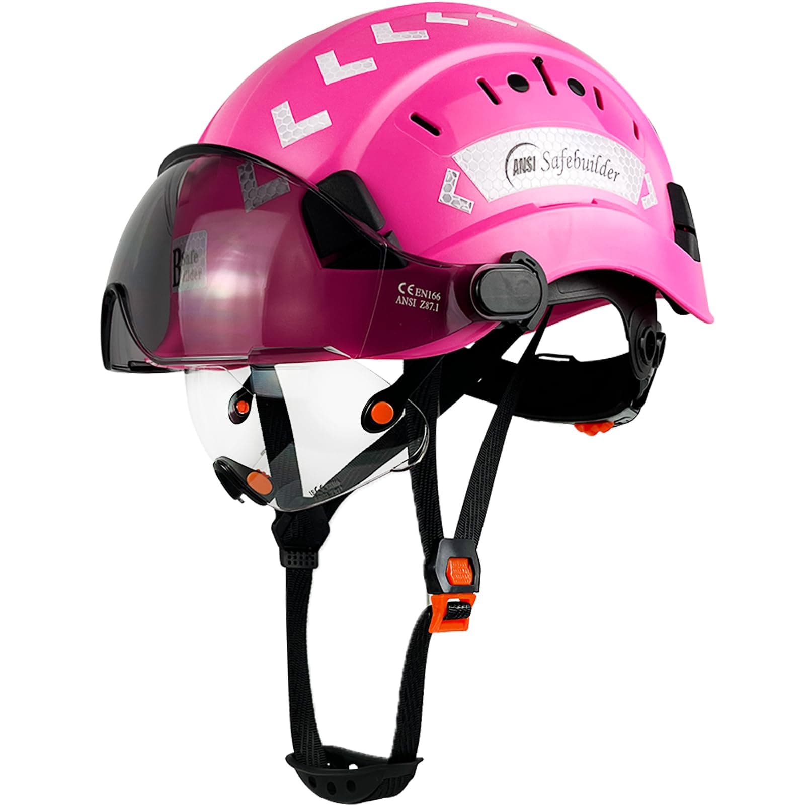 Construction Safety Helmet with Build-in Visor ABS Hard Hat with Visor Adjustable Ventilation Hardhats Work Head Protection ANSI/ISEA Z89.1