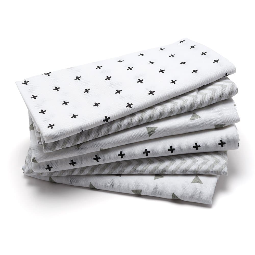 Lovjoy 100% Cotton Muslin Squares, Prints (70 x 70 cm) - Pack of 6