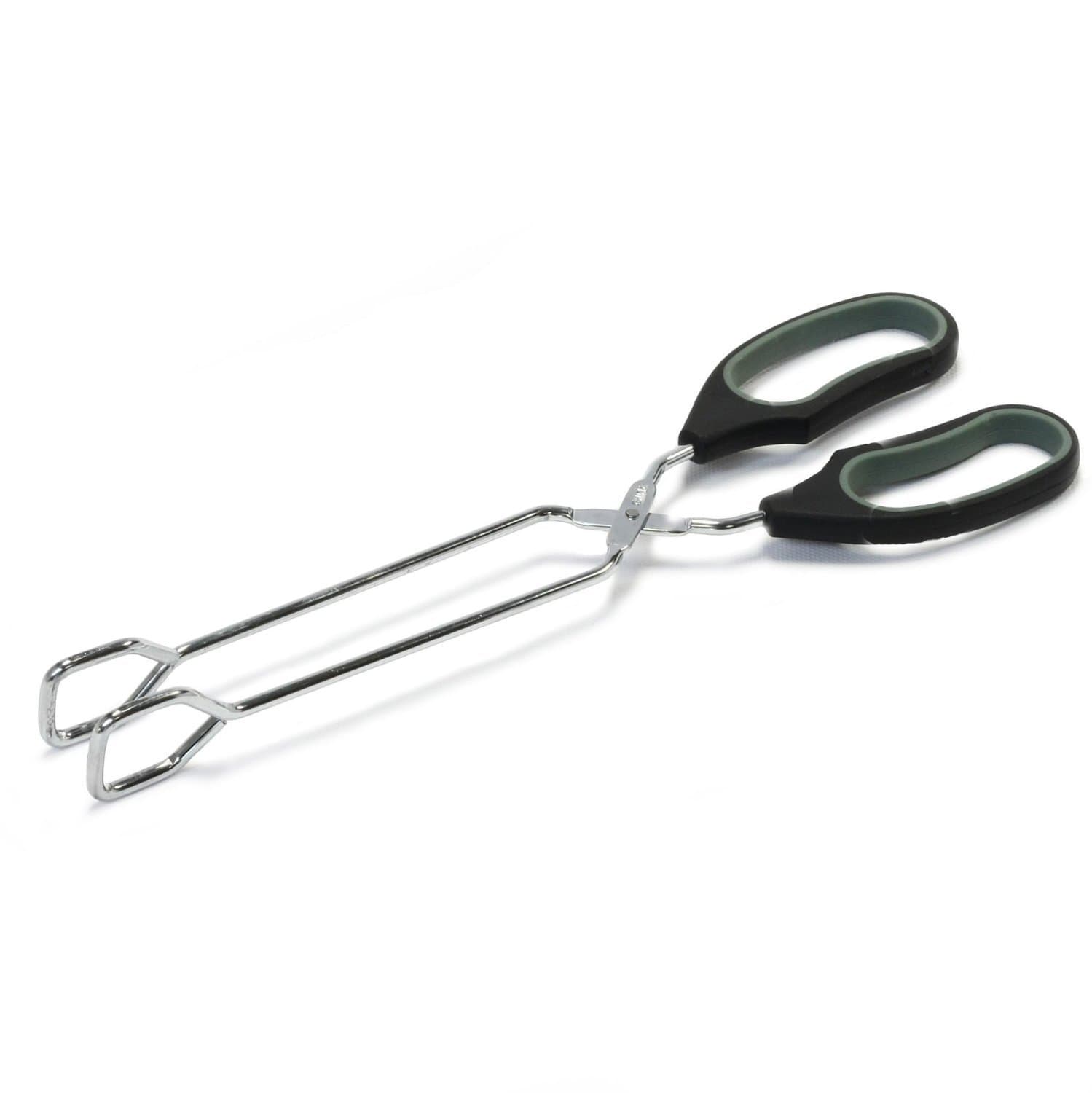2 x Chef Craft 21591 1-Piece Tongs with Straight Working Ends, Black, 12-Inch