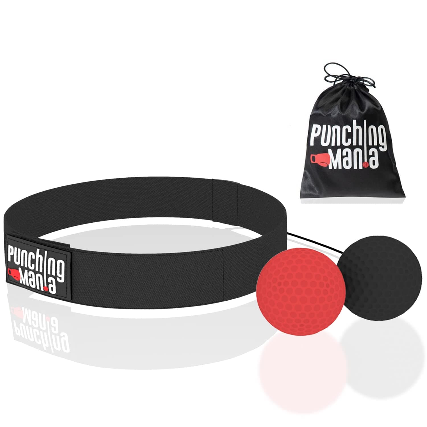 Punching Mania Boxing Reflex Ball for Adults and Kids – 2 Pro Punching Fight Balls on String for Hand Eye Coordination and Cardio Training, Boxing Workout Equipment – BONUS Carry Bag + Replacement KIT